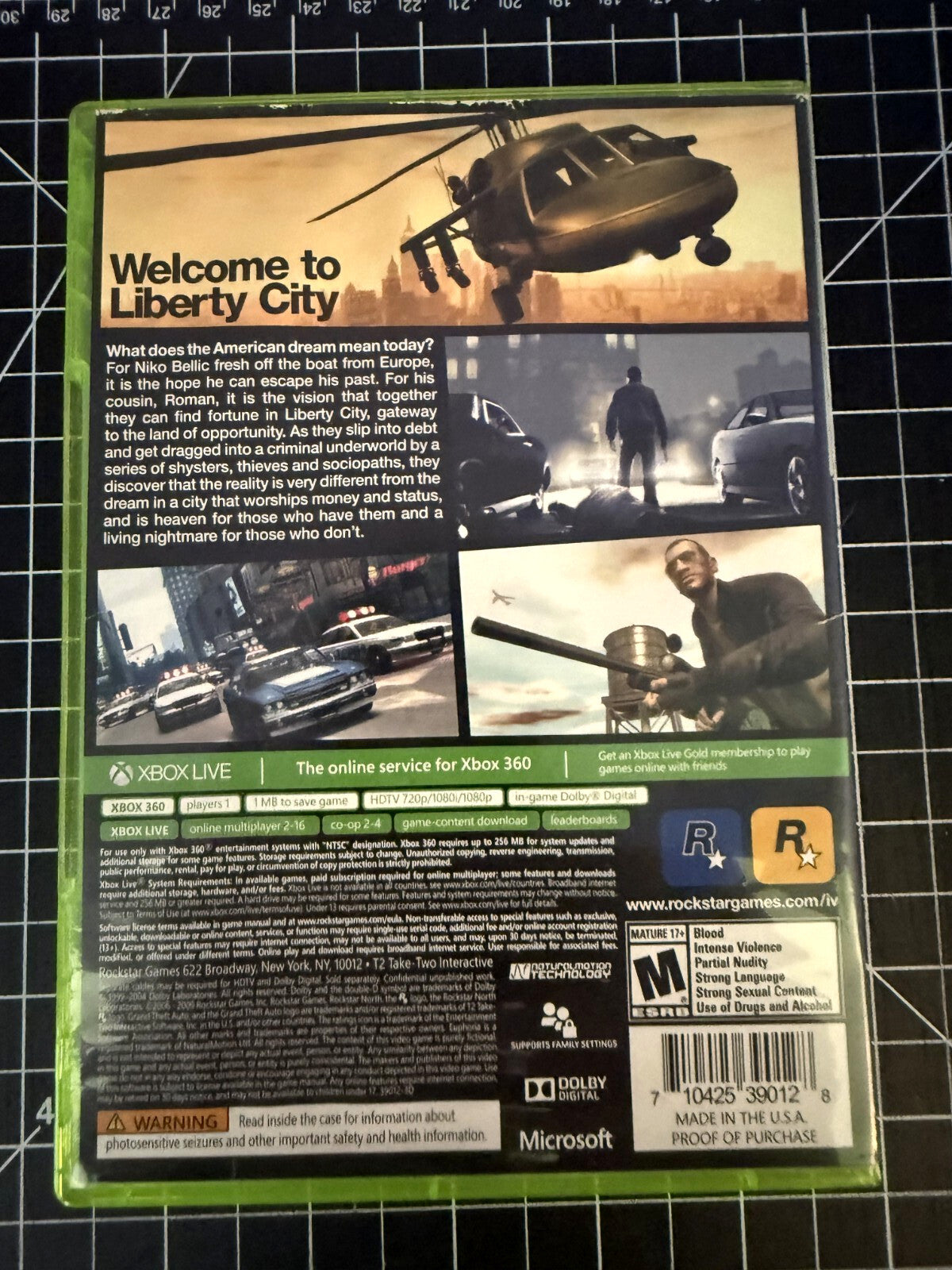 Grand Theft Auto IV GTA 4 for Xbox 360 with Manual (Guidebook) Platinum Hits