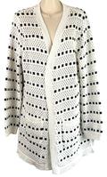 Mia and Tess Womens Cardigan Size L White and Blue