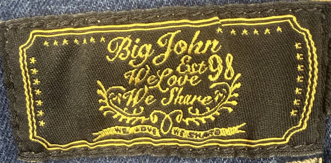 Big John Premium Womens Jeans Sz 12 Light Distress Stretch Gold Accents