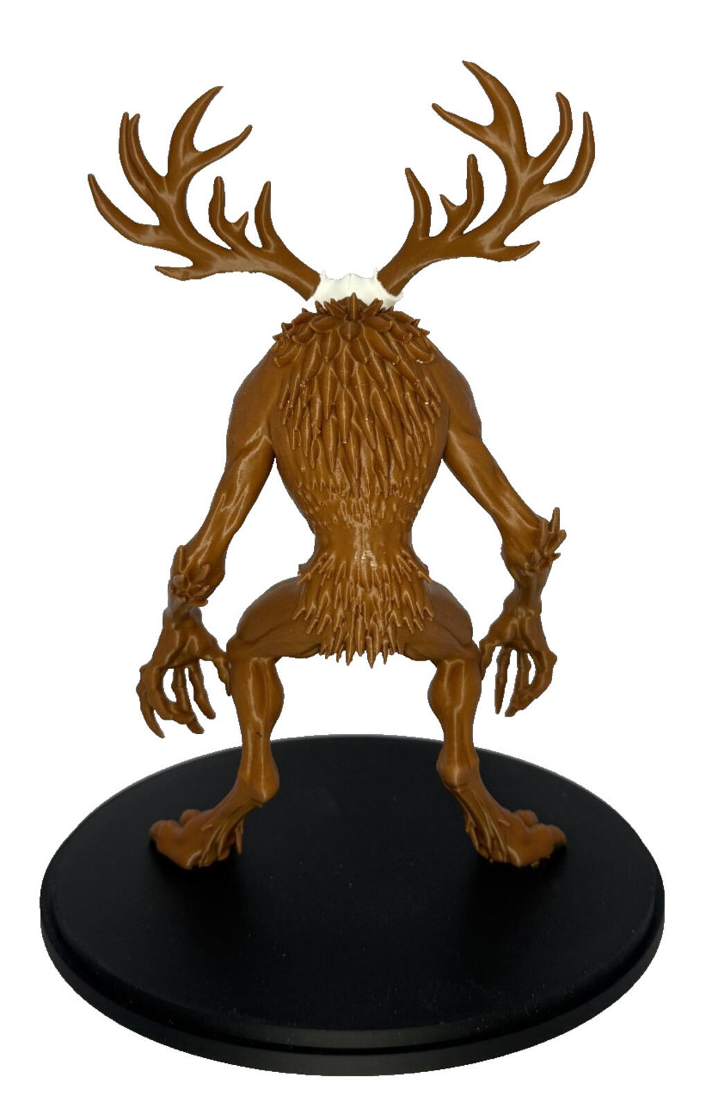 3D Printed Wendigo - 9 in - Brown and White PLA - with base