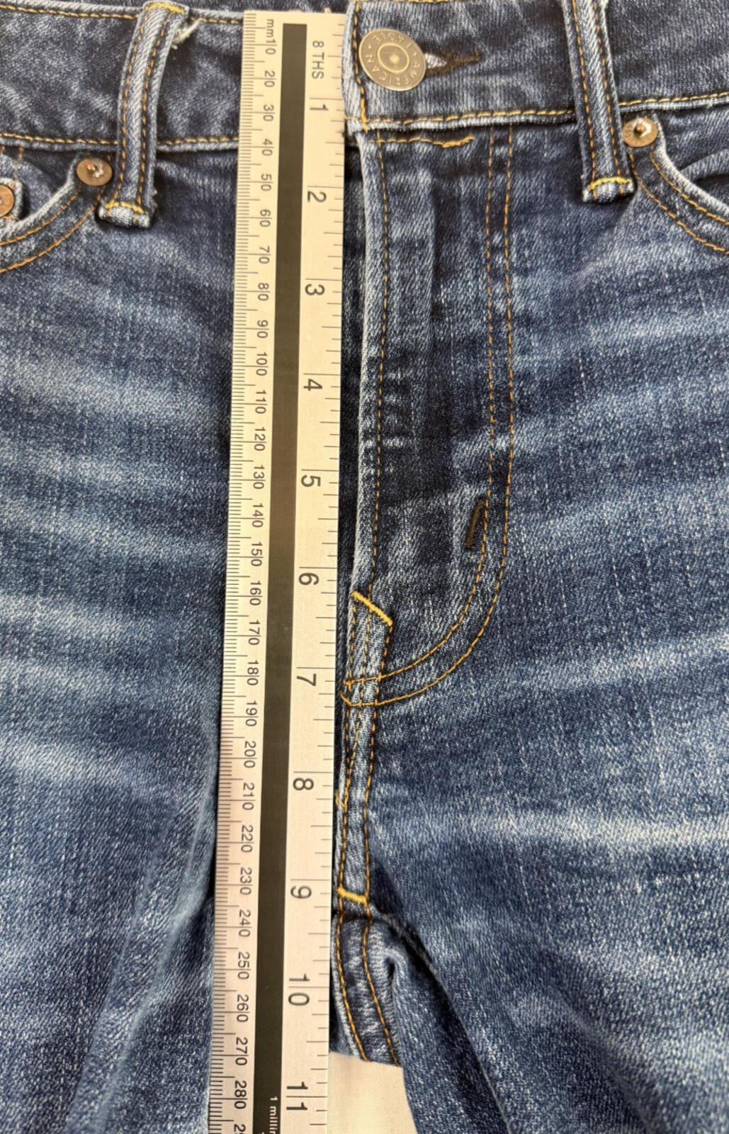 American Eagle Jeans Mens 29x30 Blue Athletic Straight Skinny Dark Airflex Plus