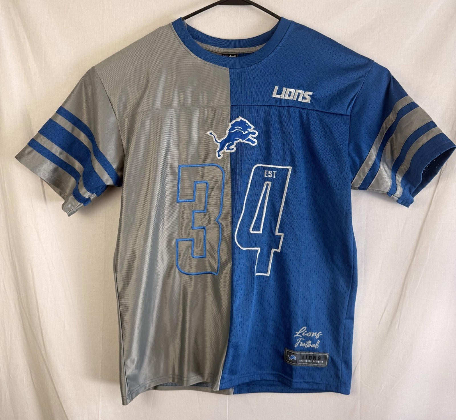 Detroit Lions Half practice/Half on-field Jersey Mens Sz M - NFL