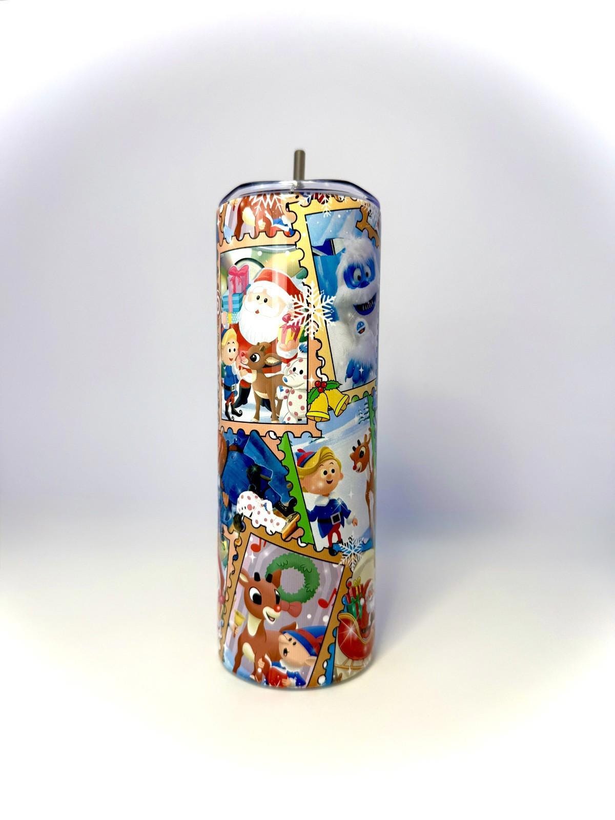 20 oz Rudolph Stamps Stainless Steel Tumbler with Lid, Straw