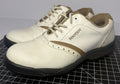 FootJoy Womens Golf Shoes Size 7.5 Oxford Two Tone Tan White Spikes Lace Up