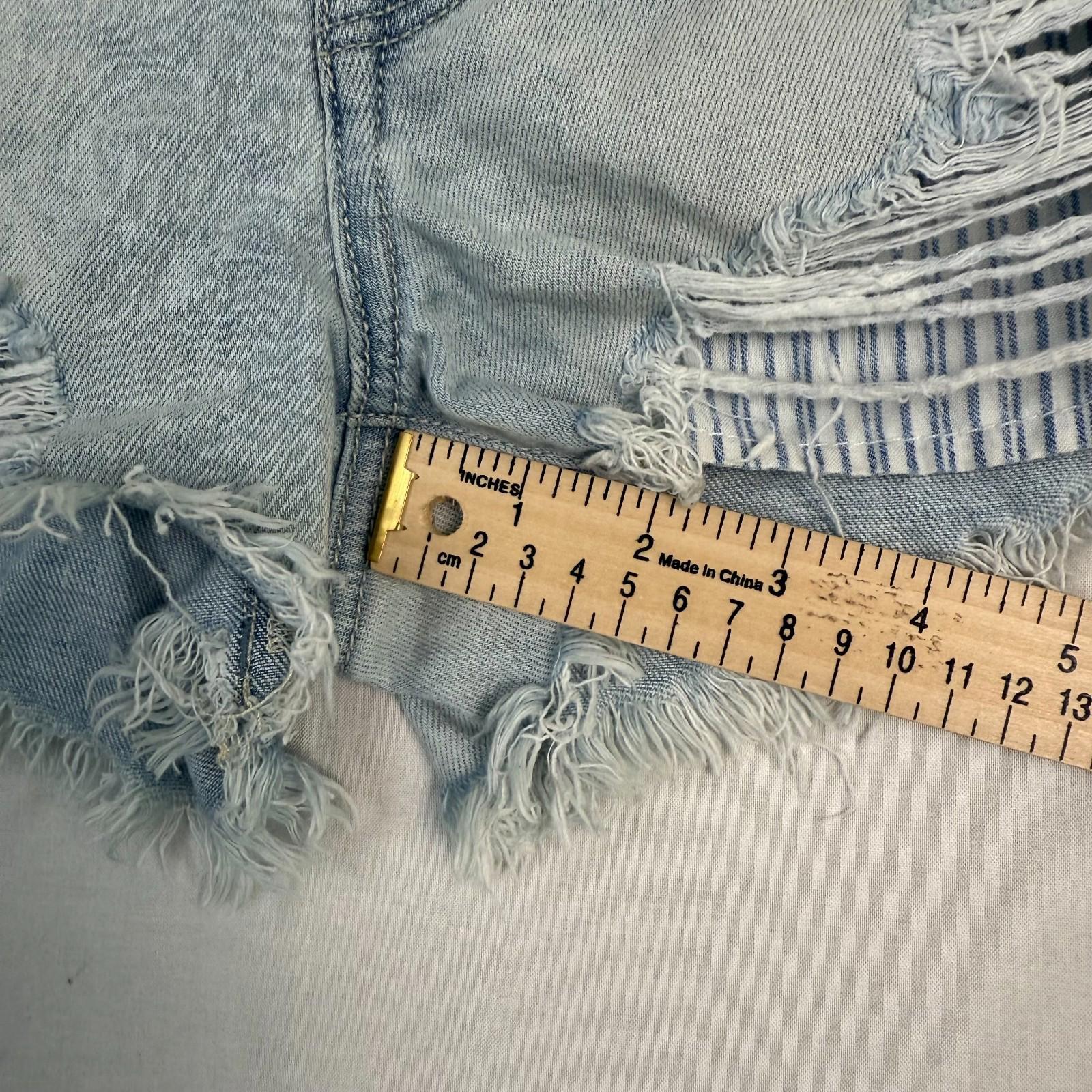 American Eagle Womens Shorts Sz 0 Button Fly Vintage HiRise Festival Distressed