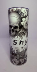 20 oz Customizable Skulls and Flowers Stainless Steel Tumbler with Lid, Straw