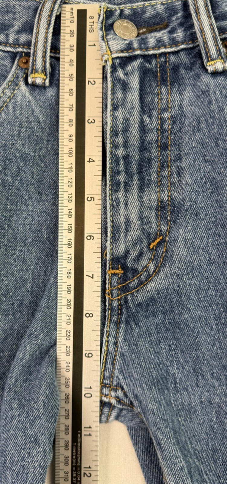 Levi's 505 Mid Blue Denim Straight Leg Jeans Zip Fly Mid Rise Men's W30 L30