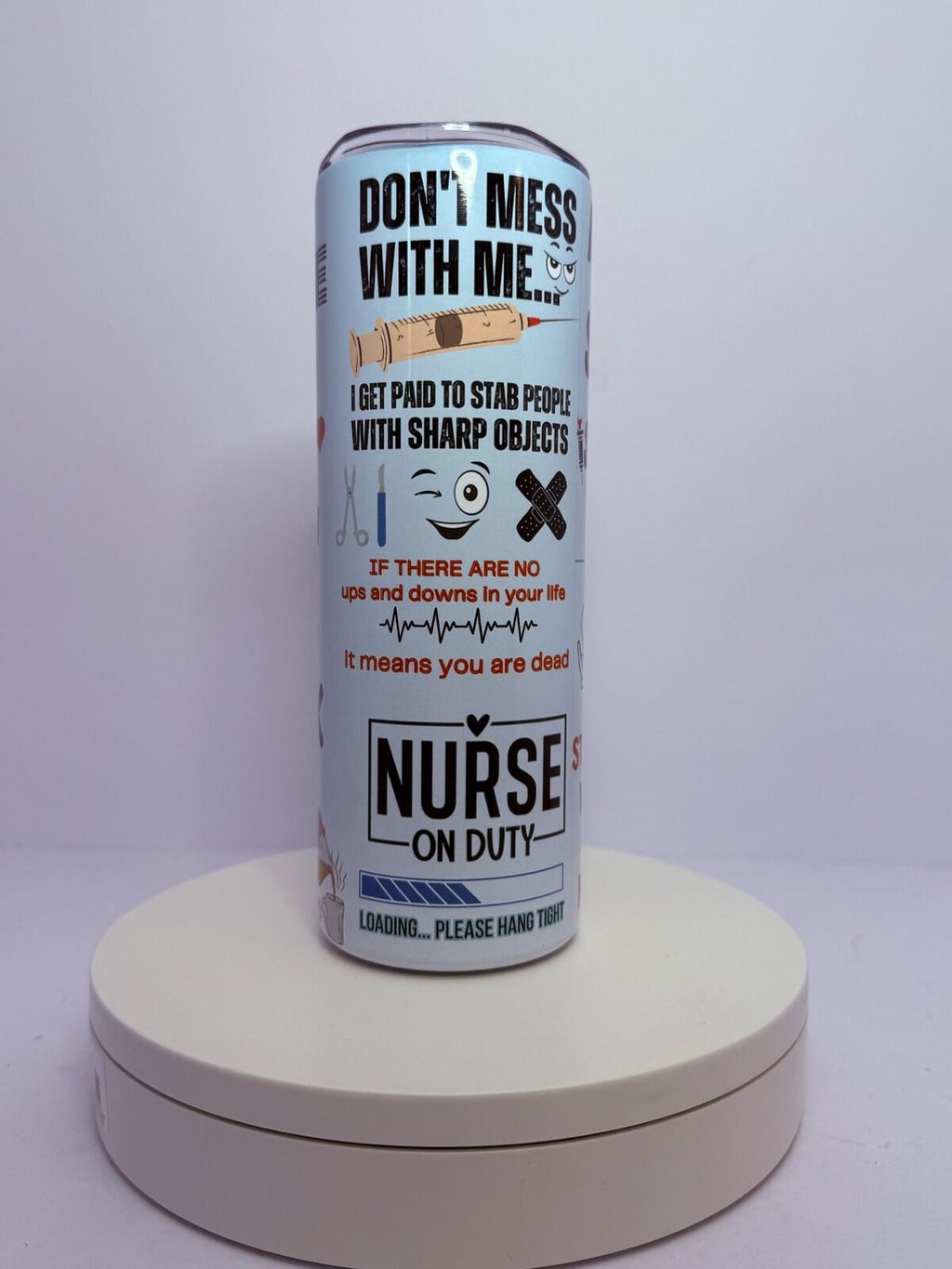 20 oz Nursing Stainless Steel Tumbler with Lid, Straw