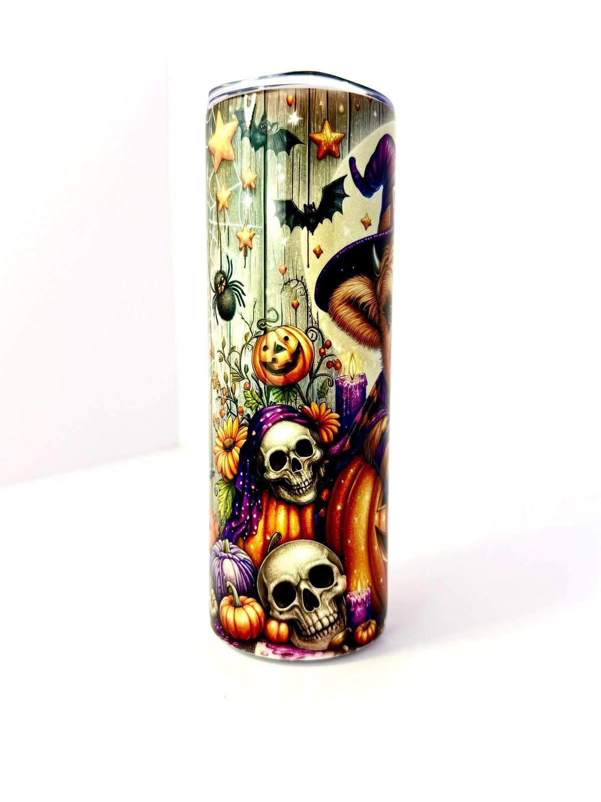 20 oz Witch Cow Stainless Steel Tumbler with Lid, Straw