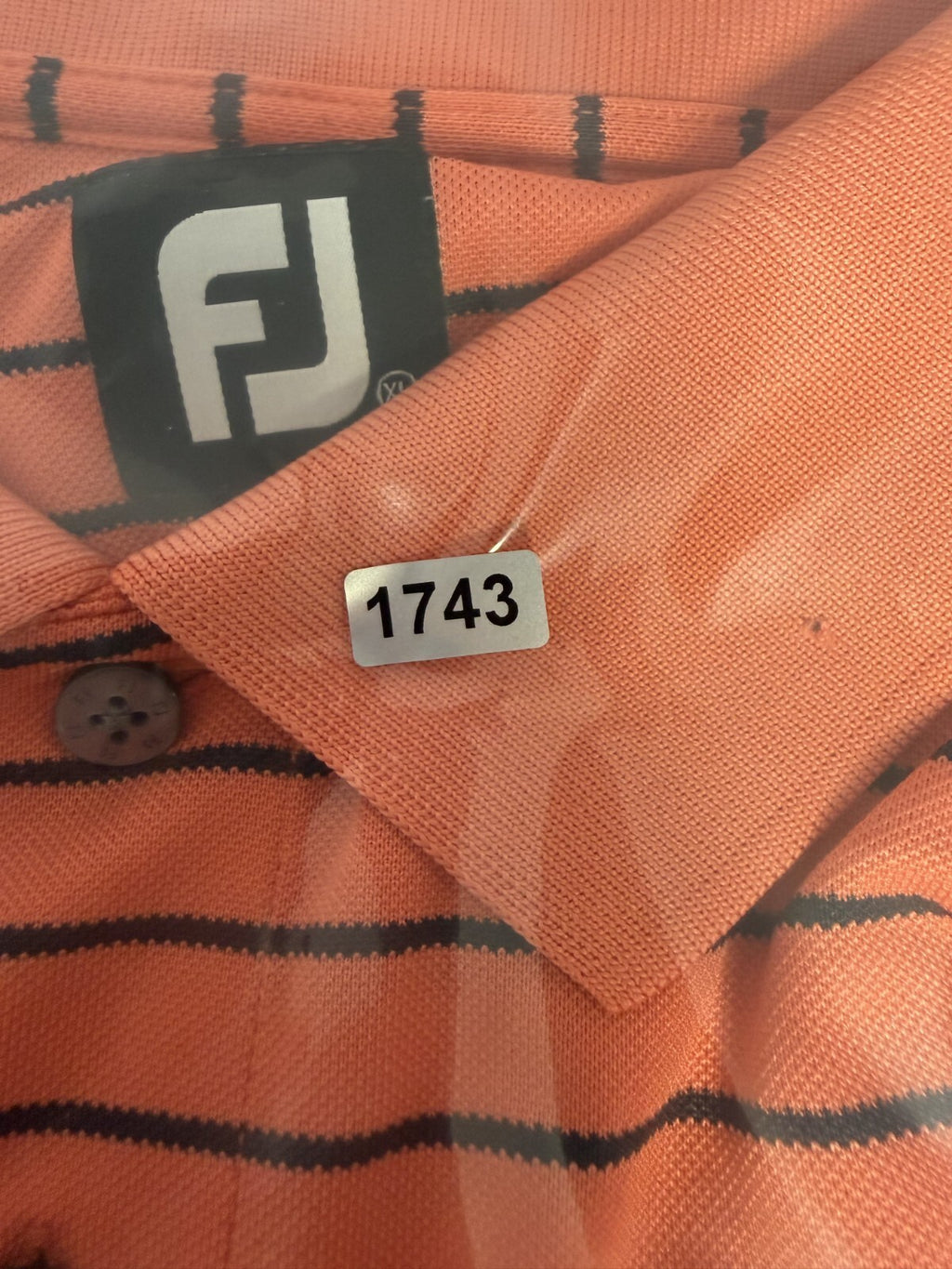 FootJoy Shirt Mens XL Pink Salmon Short Sleeve Embroidery Performance Golf Polo