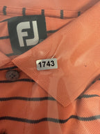 FootJoy Shirt Mens XL Pink Salmon Short Sleeve Embroidery Performance Golf Polo