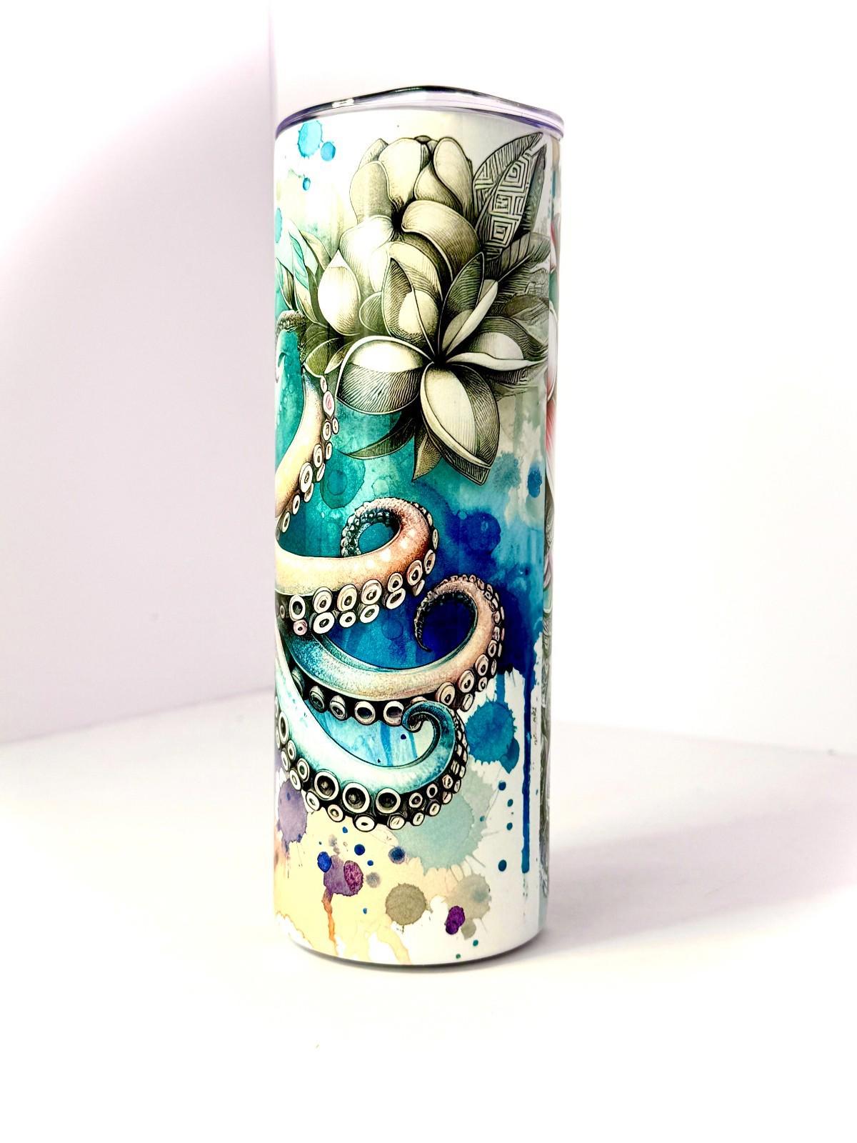 20 oz Octopus Stainless Steel Tumbler with Lid, Straw