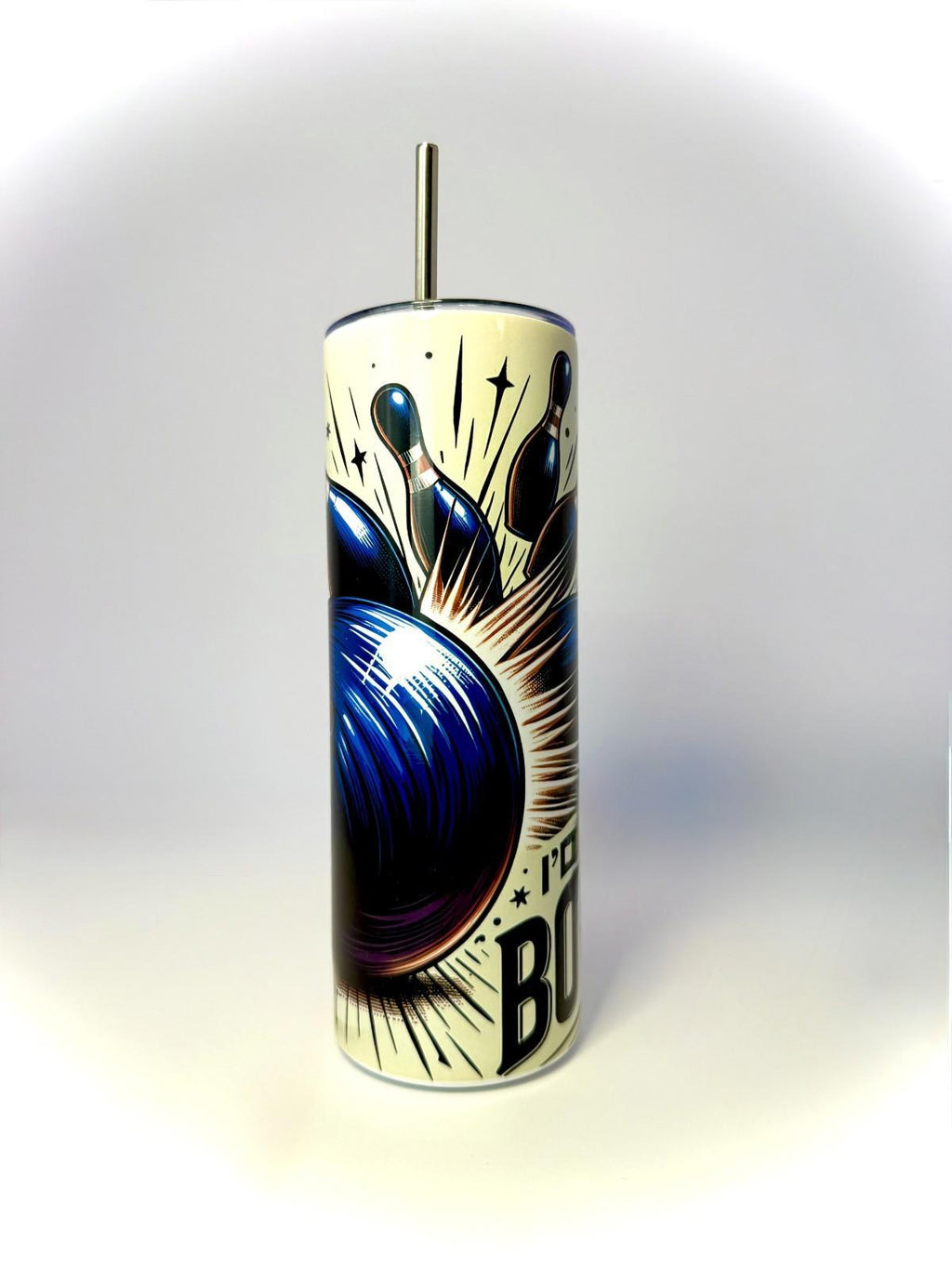 20 oz I'd Rather Be Bowling Stainless Steel Tumbler with Lid, Straw