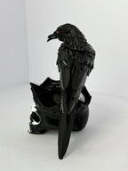 King Skull with Crow 3D Printed PLA - 7 Inch