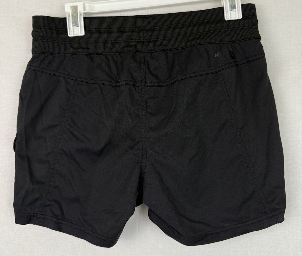 The North Face Shorts Womens Sz M Black Elastic Waist Pull on Pockets Hiking