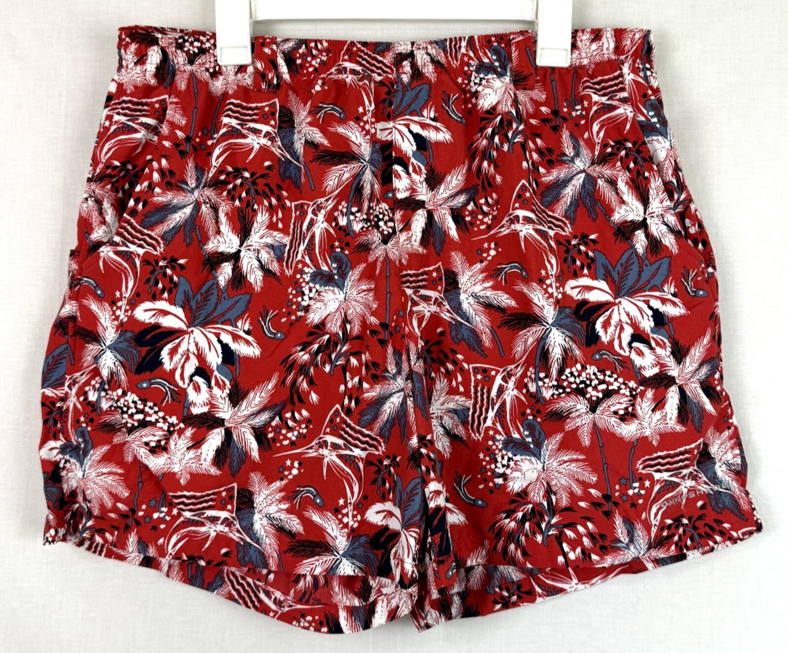 Columbia PFG Board Shorts Mens XL Red White Blue Floral Swim Trunks Mesh