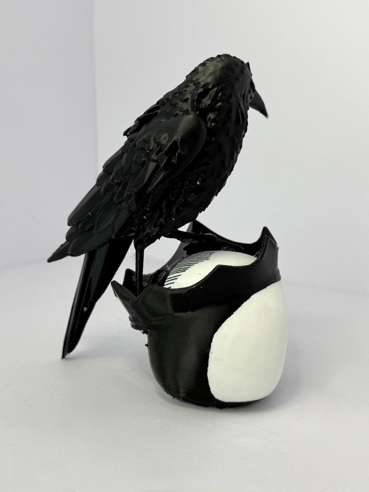 King Skull with Crow 3D Printed PLA - 7 Inch