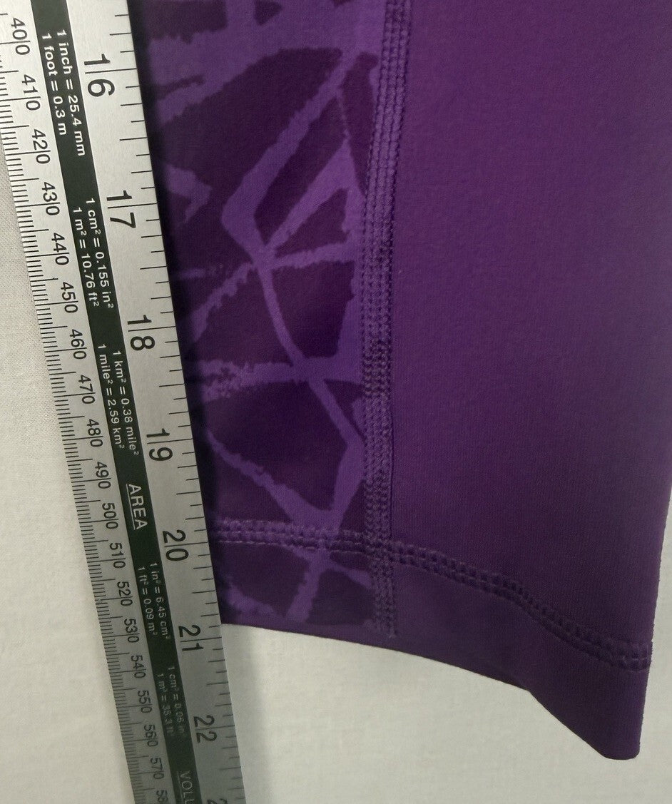 Columbia Capri Leggings Womens Small Purple Geometric Print Stretch Athletic