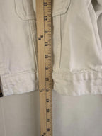 Michael Kors Jacket Womens Sz Large White Cropped Full Zip Denim