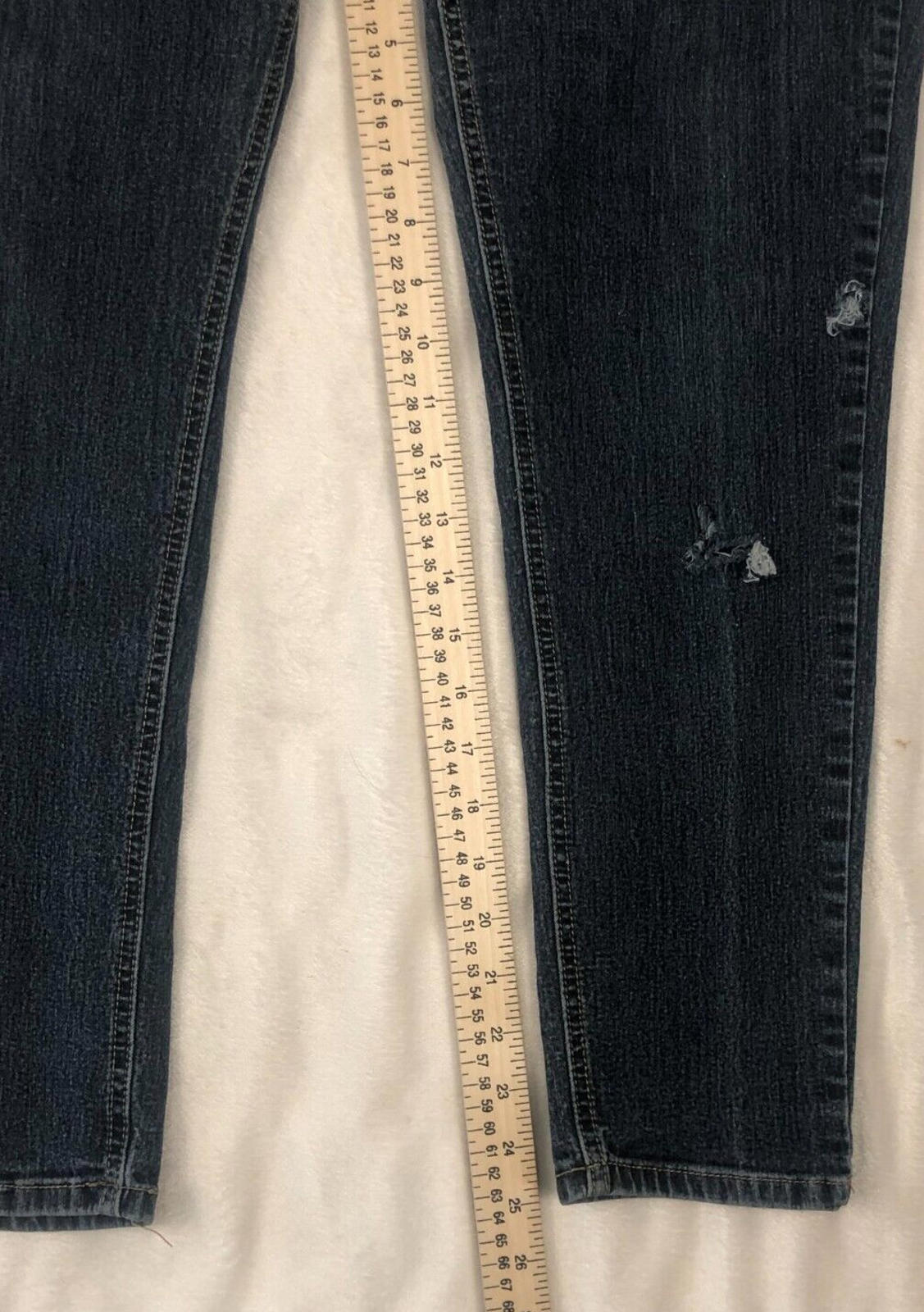 Reign Jeans Womens 14 Blue Skinny Leg Slim Fit Mid  Dark Wash Stretch
