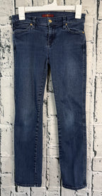 7 For All Mankind Jeans Womens Sz 26 Low Rise Slim Straight Blue Stretch