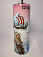20 oz Mighty Viking Stainless Steel Tumbler with Lid, Straw