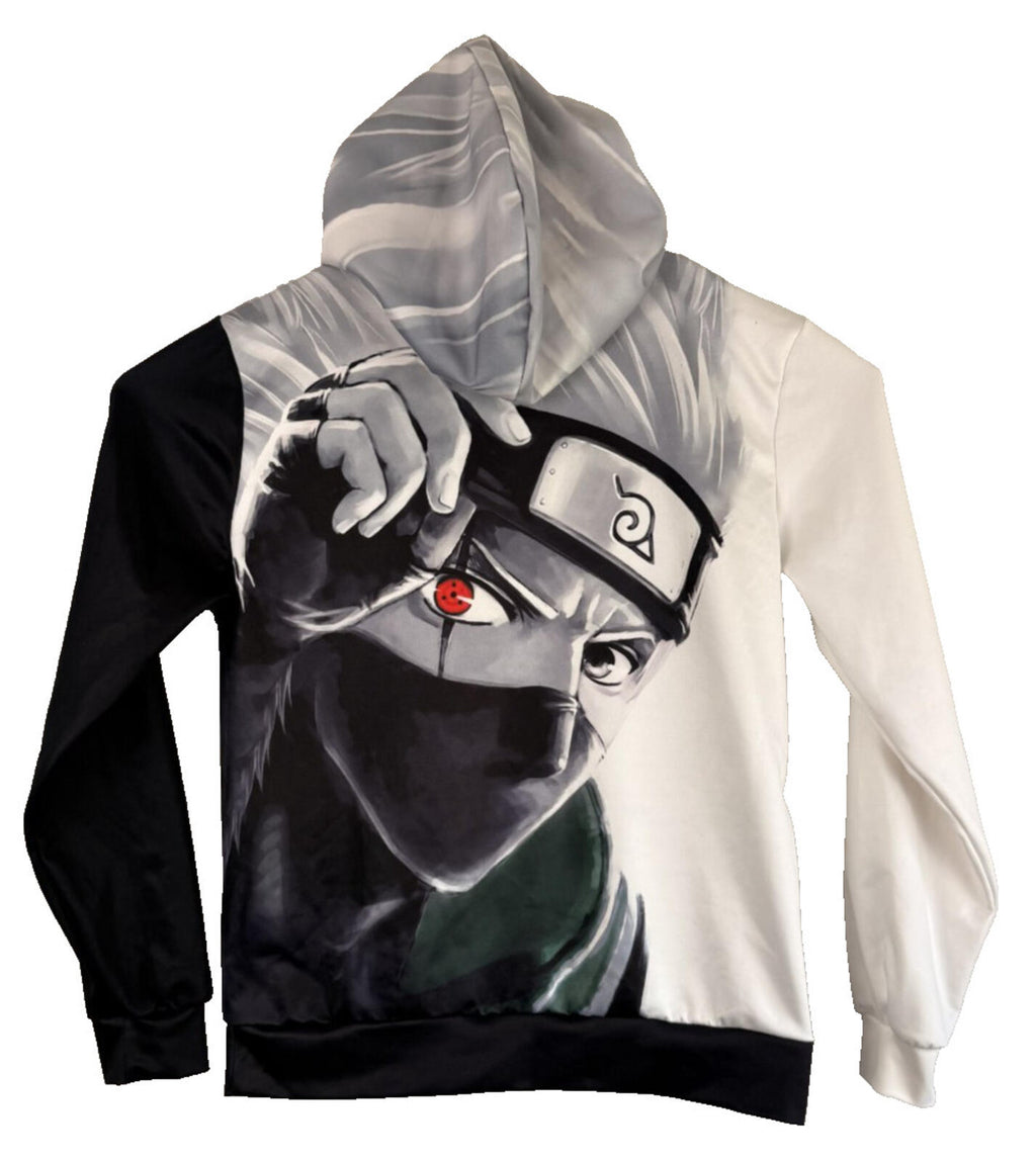 Kakashi Printed Pullover Hoodie Mens Size Medium Pocket Naruto