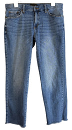 Banana Republic Girlfriend Jeans Women's Size 30/10 Raw Hem Distressed Wash