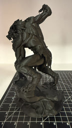 3D Printed Werewolf Statue - PLA - 8 in - Horror - Black - Detailed