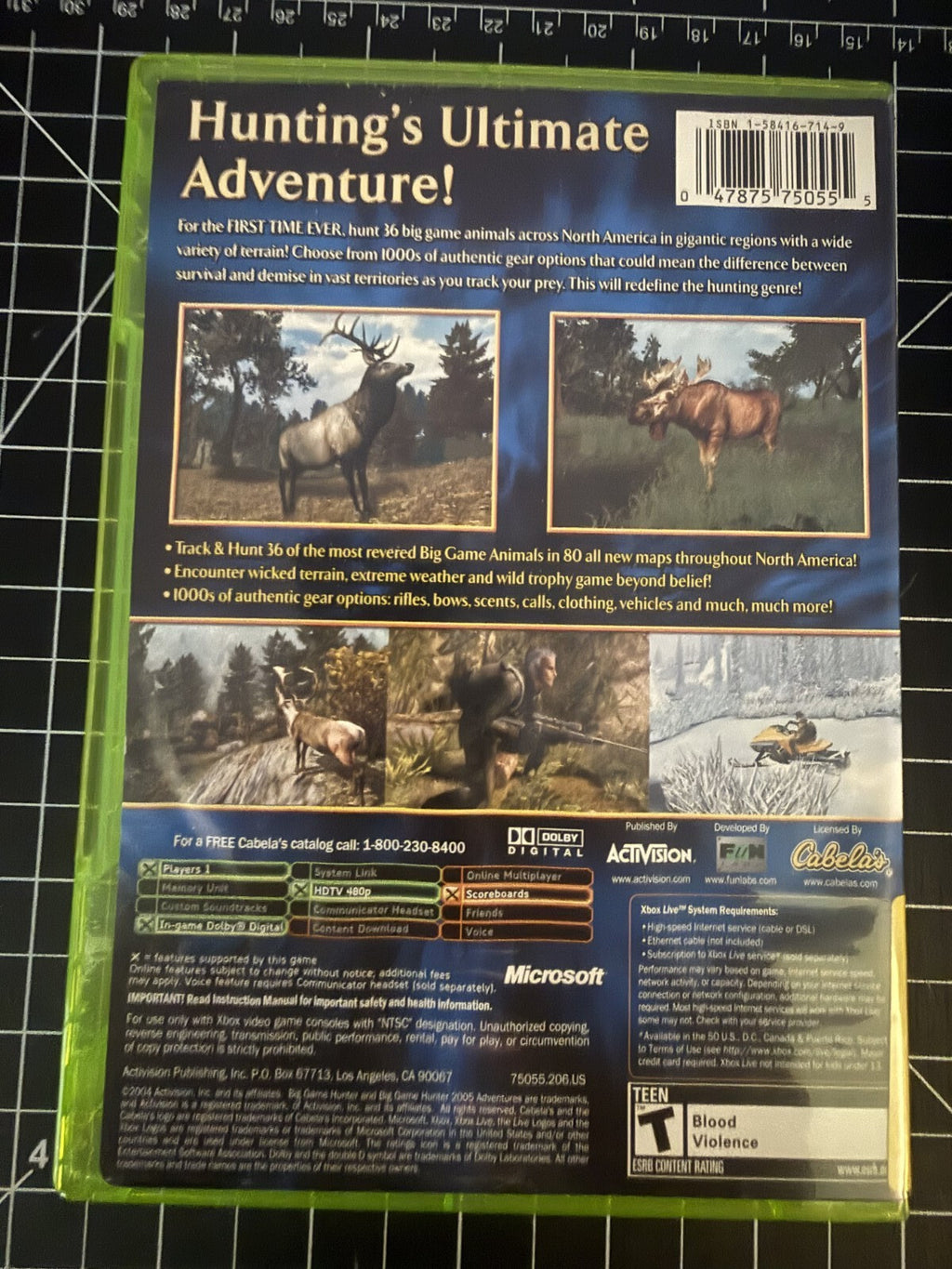 Cabelas Big Game Hunter 2005 Adventures - Microsoft Xbox X-Box - Complete