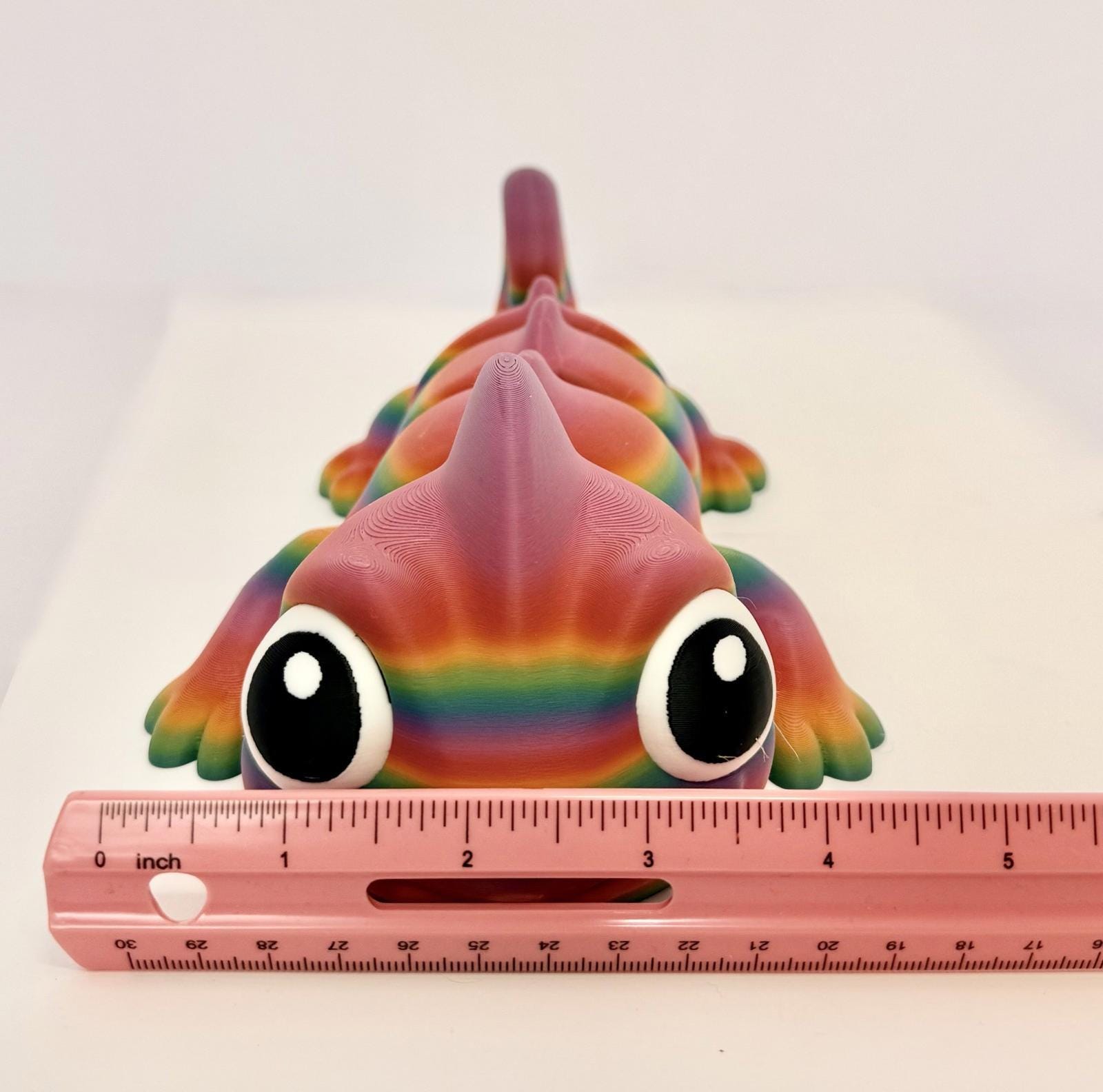 Large 3D Printed Articulated Chameleon – Colorful Flexible Lizard Toy Figurine