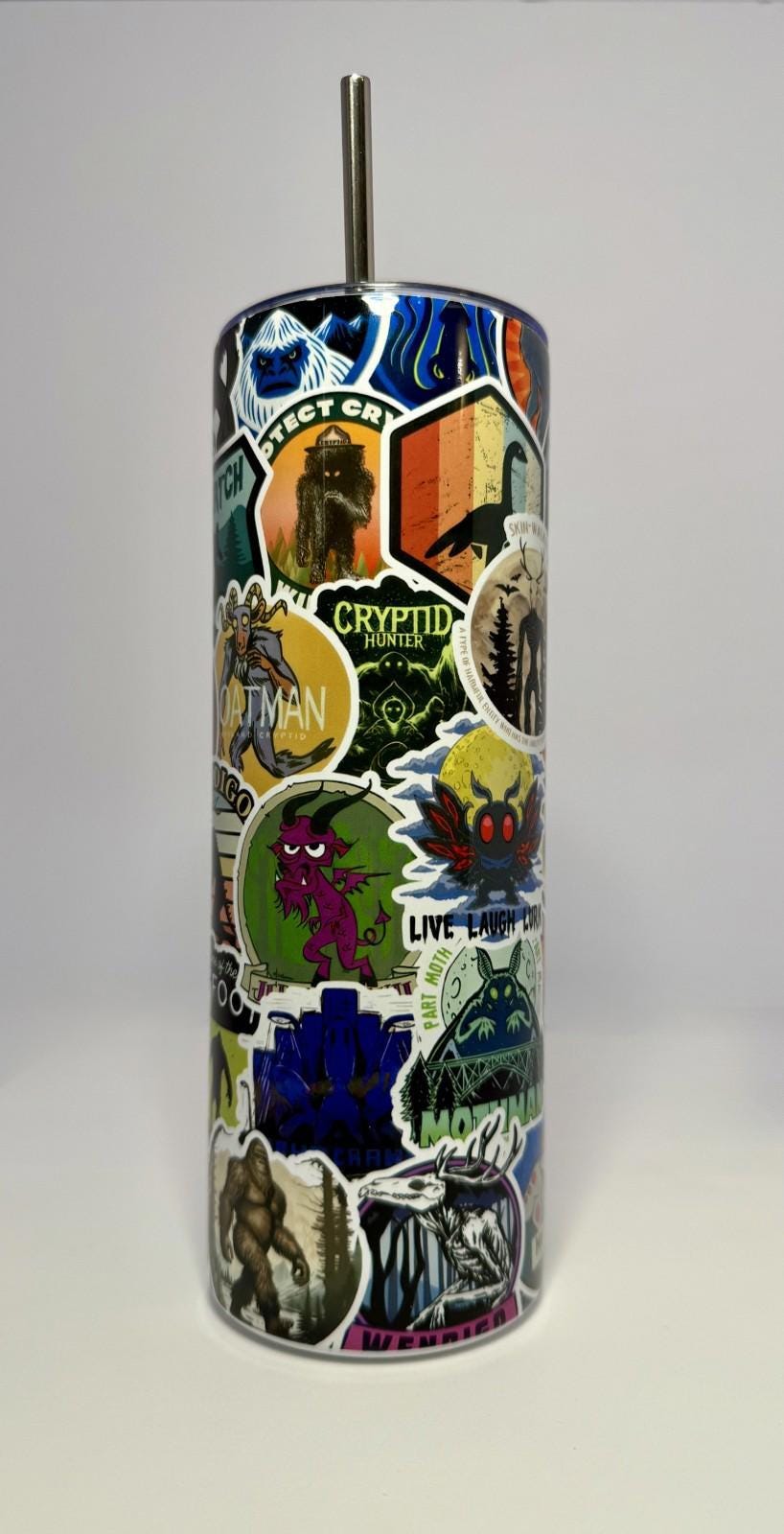 20 oz Cryptid Stainless Steel Tumbler with Lid, Straw