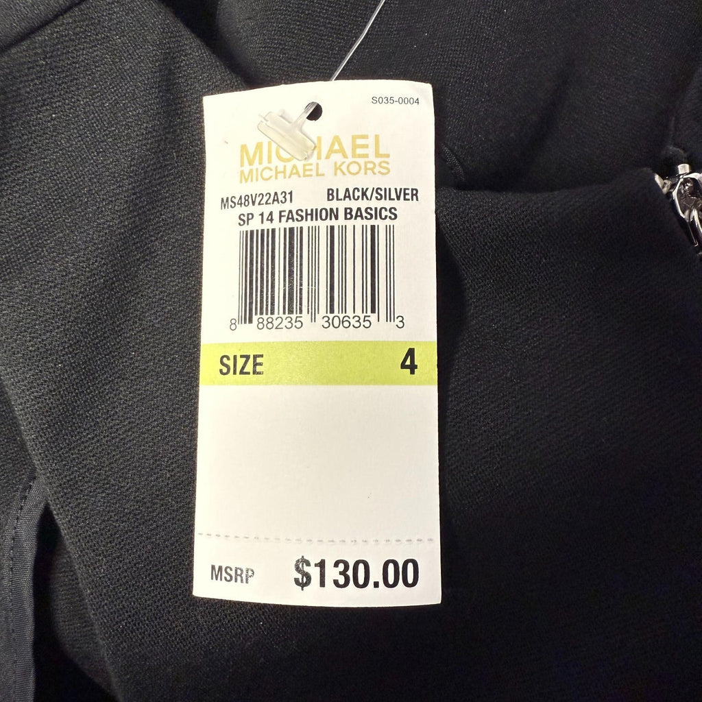 Michael Kors Black Front Zip-Up Princess Seam Fit & Flare Womens Dress Sz. 4