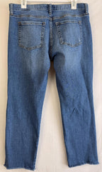 Banana Republic Girlfriend Jeans Women's Size 30/10 Raw Hem Distressed Wash