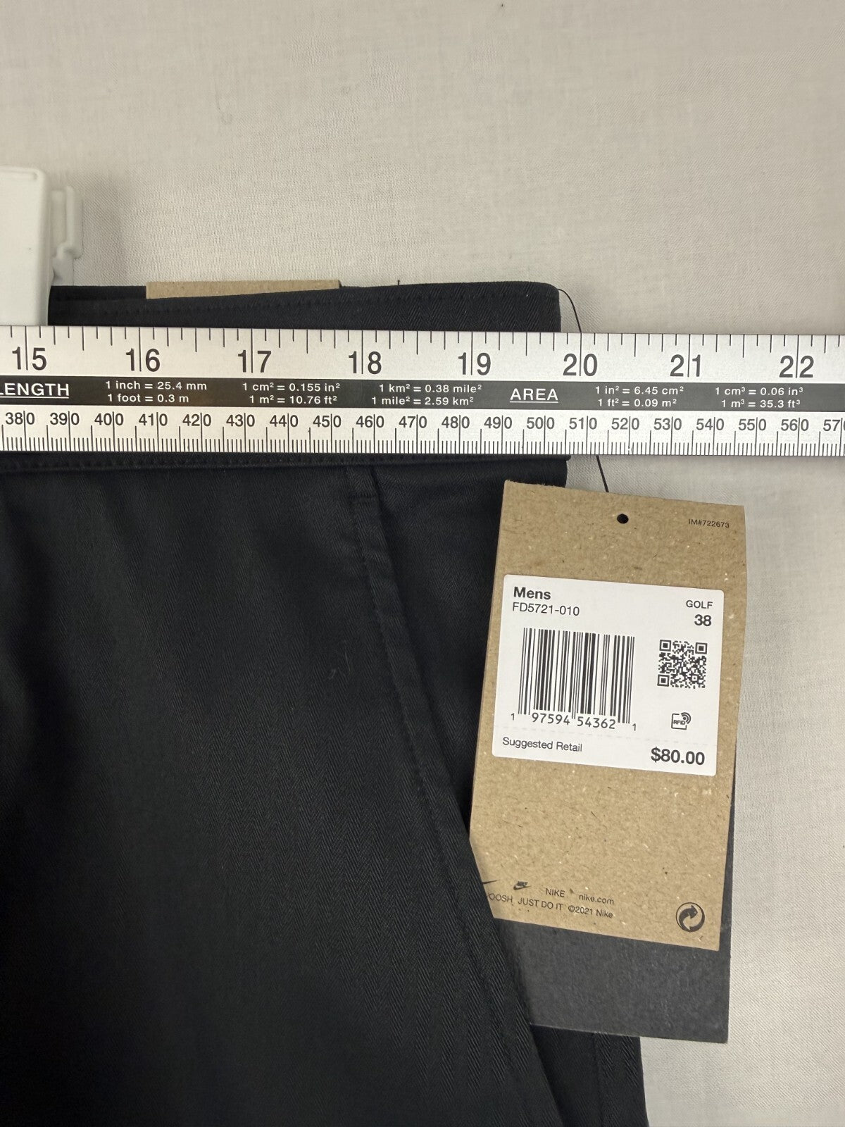 Nike Tour Mens Sz 38 Repel 8" Chino Dri-Fit Golf Shorts Black FD5721-010 NWT