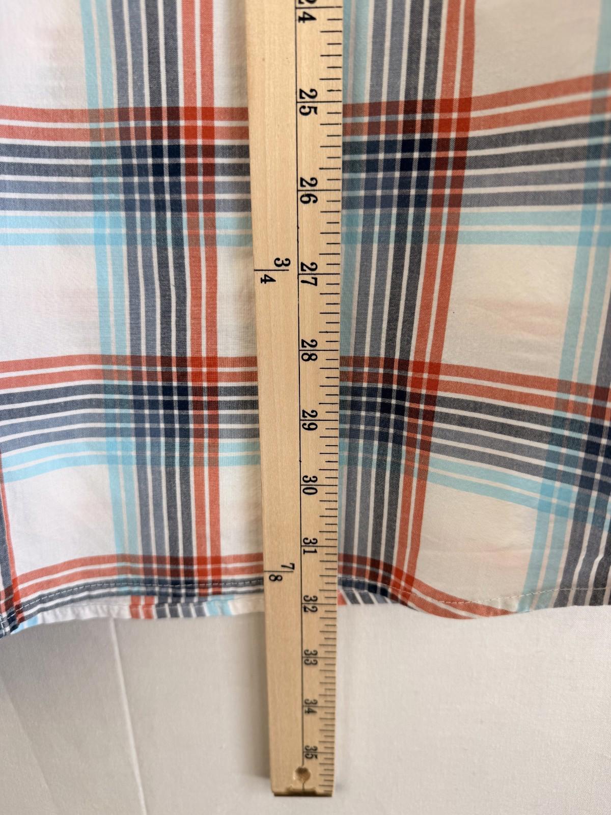 Columbia Button Down Shirt Mens Size XXL 2XL Short Sleeve Blue Plaid Casual