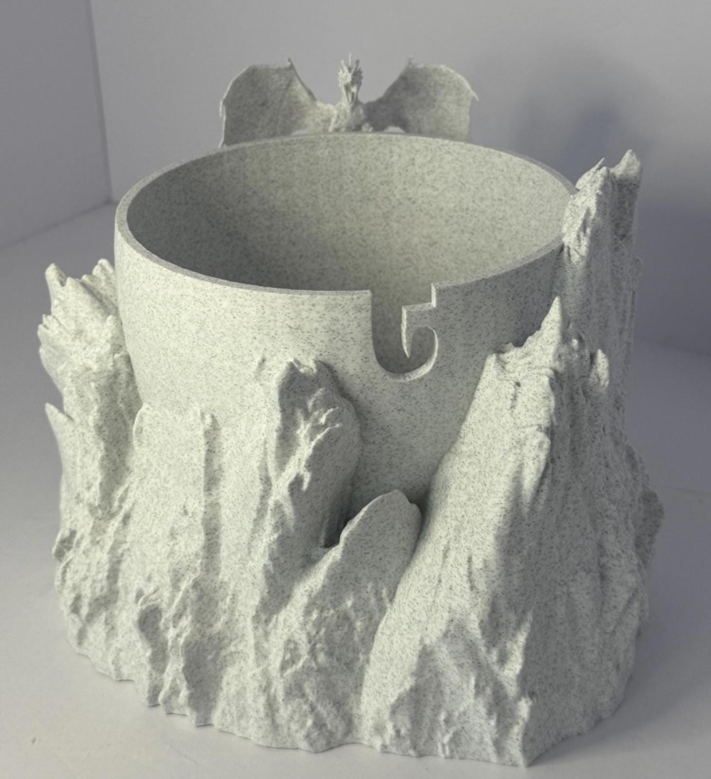 Large Dragon Yarn Bowl 3D Printed PLA Stone