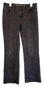 LL Bean Womens Favorite Fit Jeans Size 12 M/T Black Denim Straight Leg