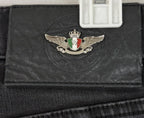 Laiketluo Mens Jeans Sz 31 Black - Metal Logo - Italy Design - Embroidered