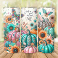 20 oz Girls Who Loves Fall Stainless Steel Tumbler with Lid, Straw