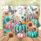 20 oz Girls Who Loves Fall Stainless Steel Tumbler with Lid, Straw