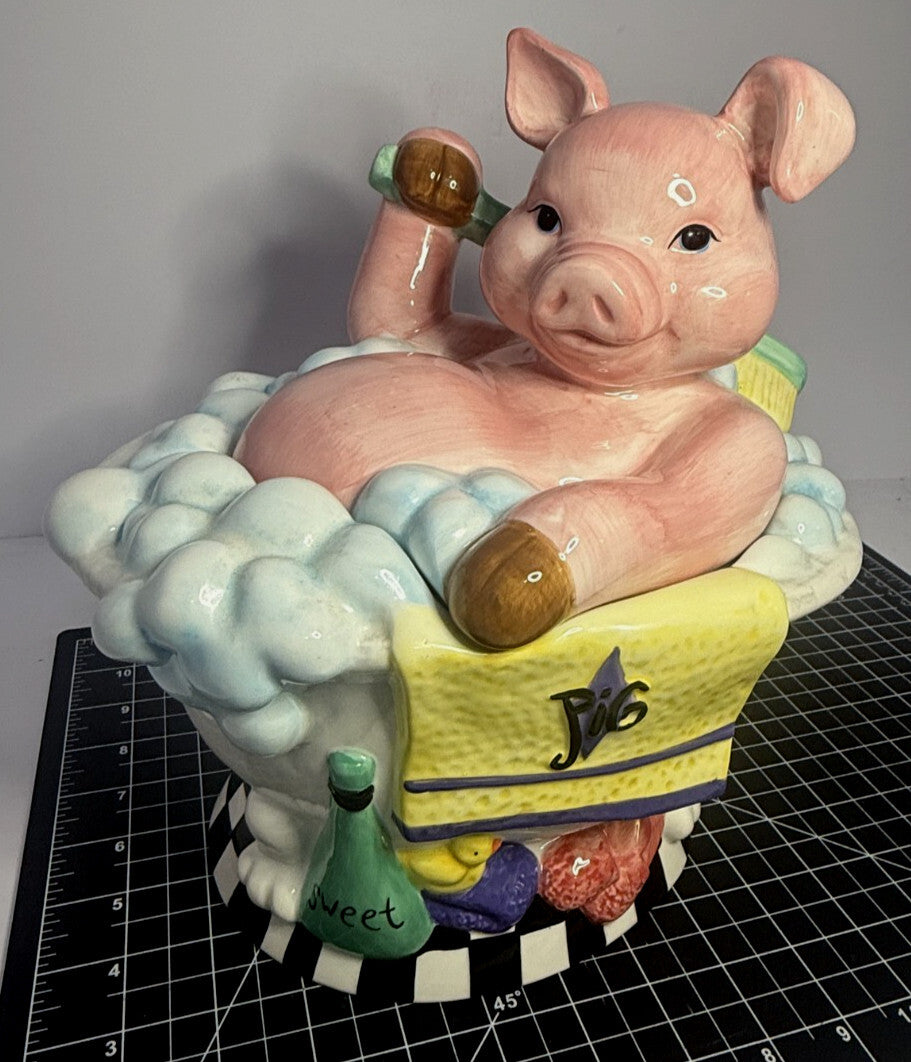 Pig In A Bubble Bath Cookie Jar