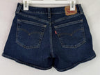 Levis A-Line Denim Shorts Dark Blue Size 28 Women's Classic 5-Pocket