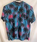 Retro Rifle Men’s 3xl Button Up Shirt High Crown Palm Tree Vice City GTA Style