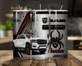 20 oz Dodge Ram Black Widow Stainless Steel Tumbler with Lid, Straw - Dodge