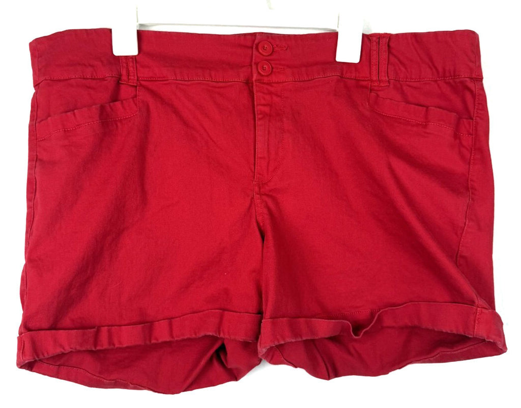 Torrid Womens Plus Size Shorts Sz 24 Red Cuffed