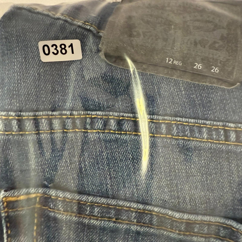 Levis Youth Jeans Performance 511 Slim Medium Wash Blue Denim Size 12 Reg 26x27"