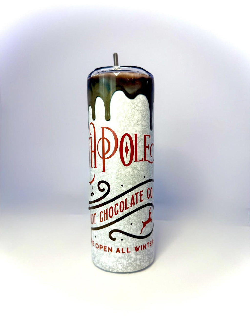 20 oz Hot Chocolate Stainless Steel Tumbler with Lid, Straw