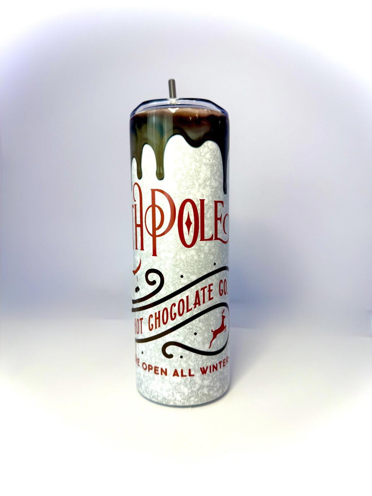 20 oz Hot Chocolate Stainless Steel Tumbler with Lid, Straw