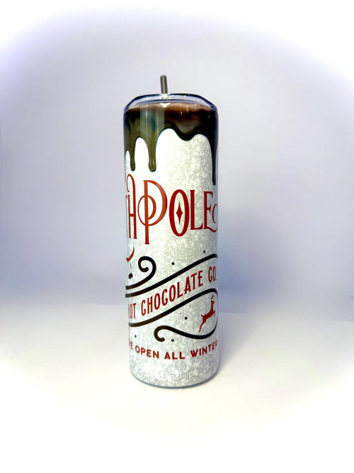 20 oz Hot Chocolate Stainless Steel Tumbler with Lid, Straw